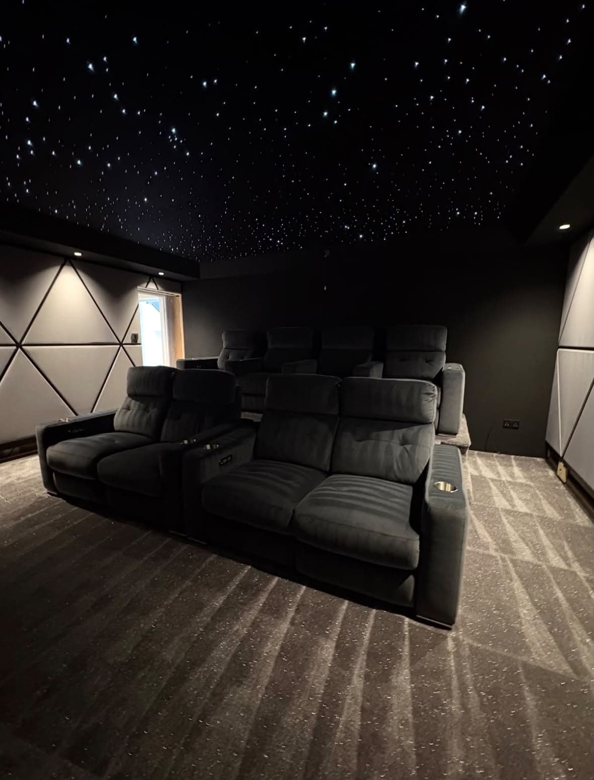 A home cinema room cleaned and finished